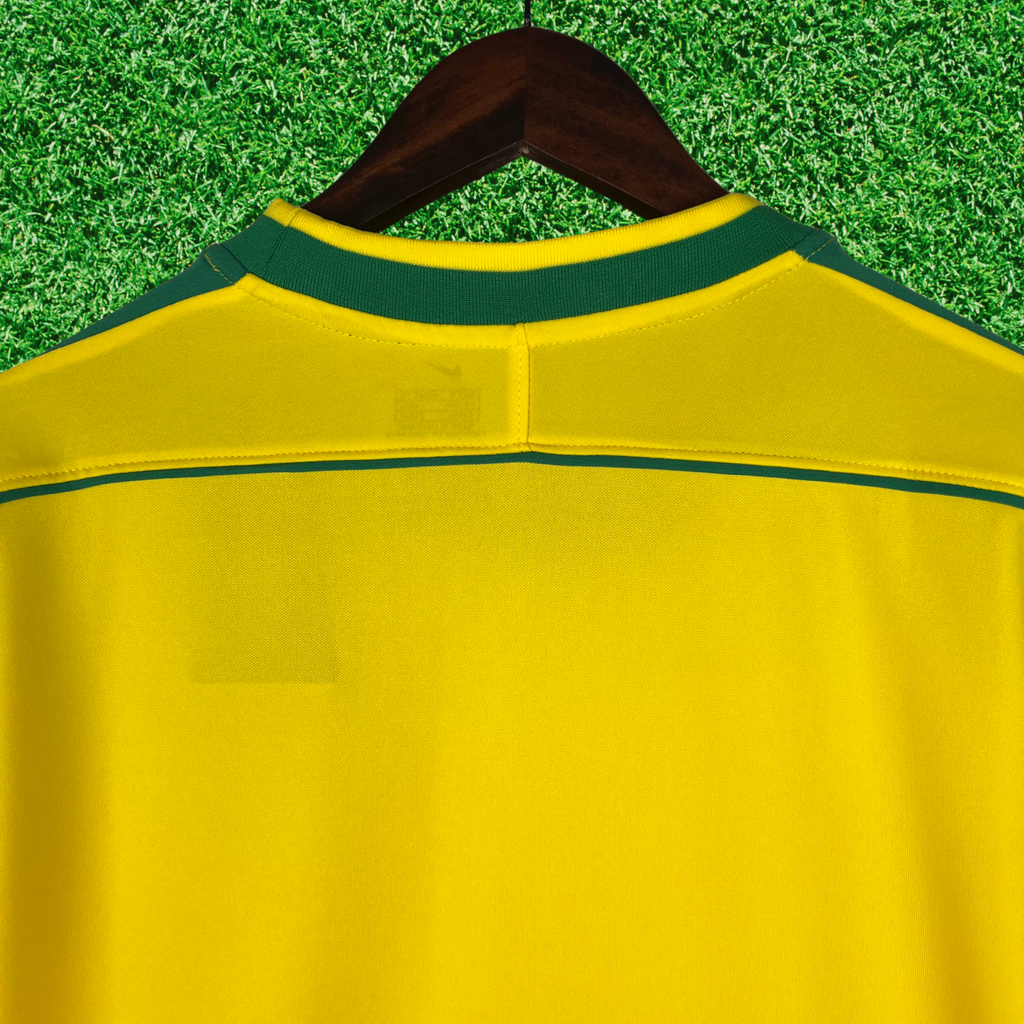 Camiseta de local de Brasil 1998 retro de manga larga 