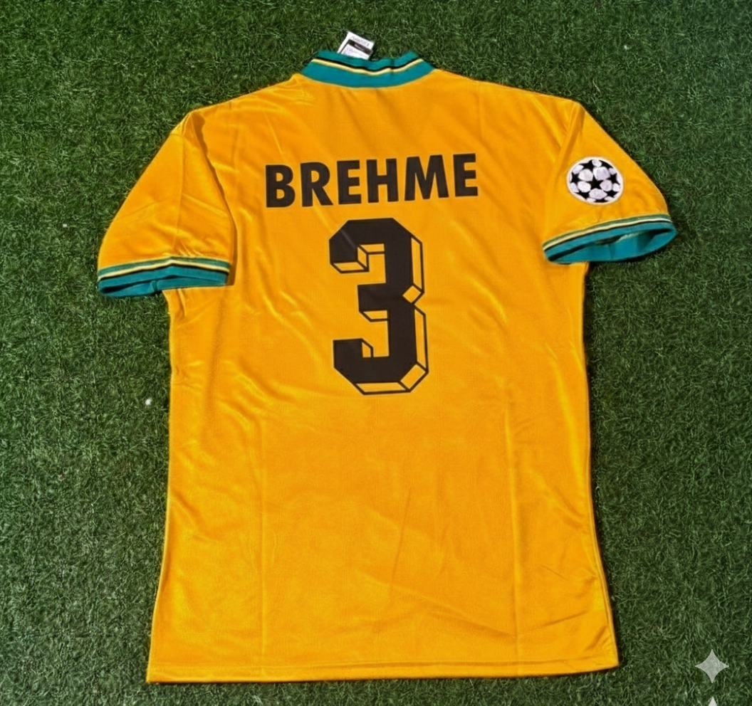 Andreas Brehme Bayern Munich Yellow Retro Football Jersey Kit