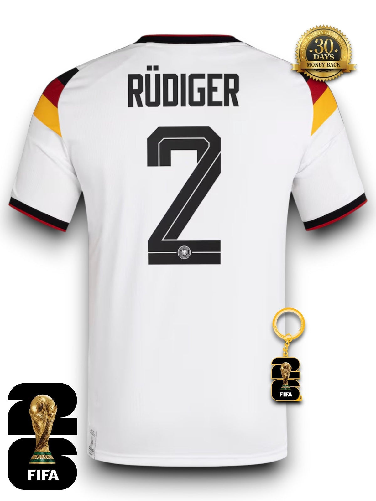 Camiseta de Alemania para el Mundial 2026 n.° 2 de RÜDIGER 