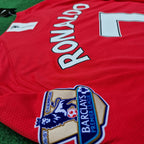 Cristiano Ronaldo Manchester United 2008 EPL Patch Retro Long Sleeve Jersey
