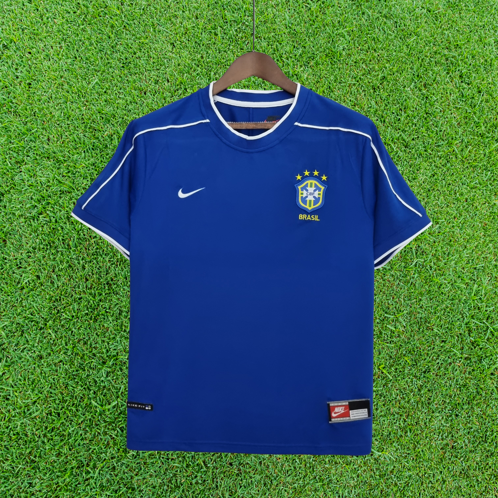 Camiseta retro de visitante de Brasil 1998 