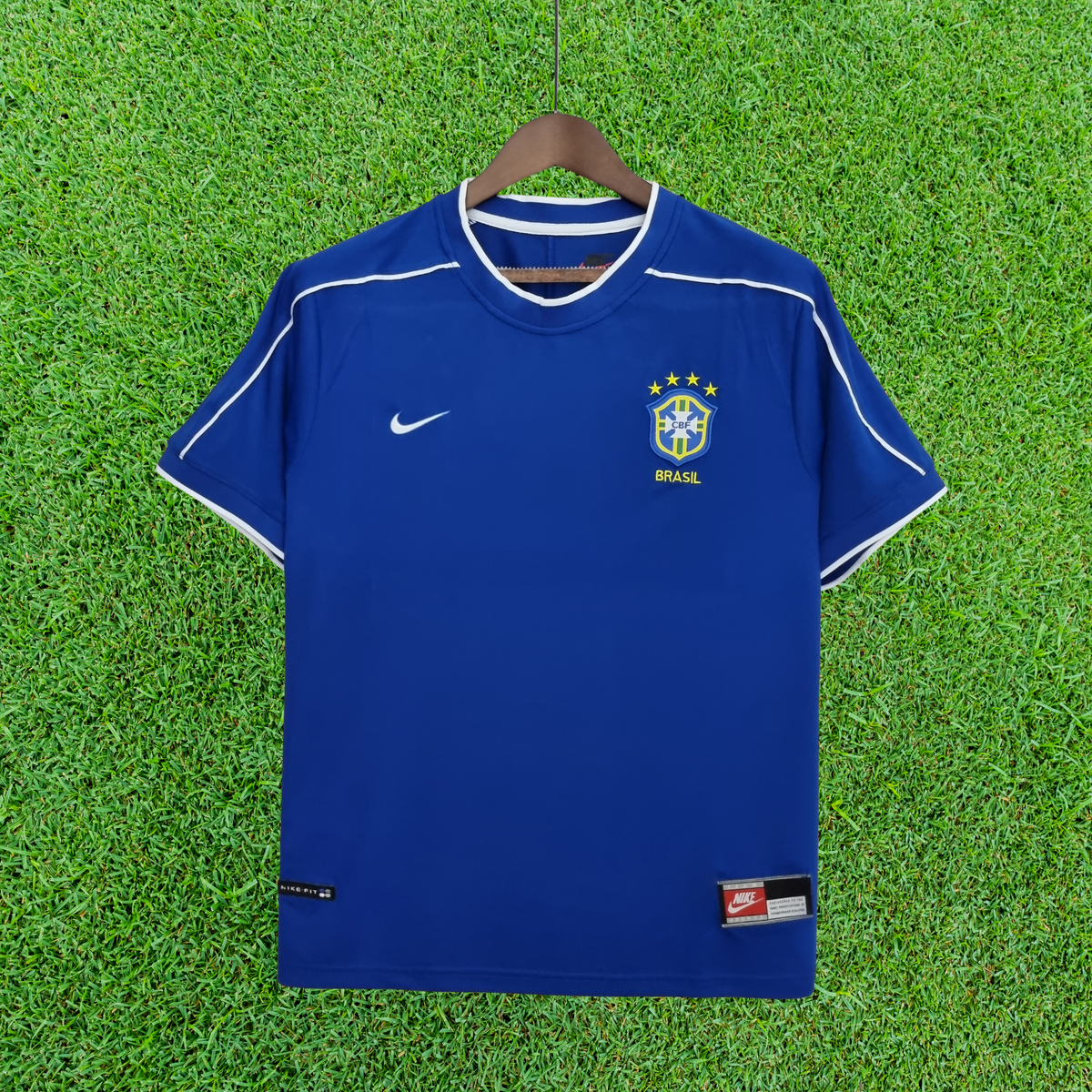 Camiseta retro de visitante de Brasil 1998 