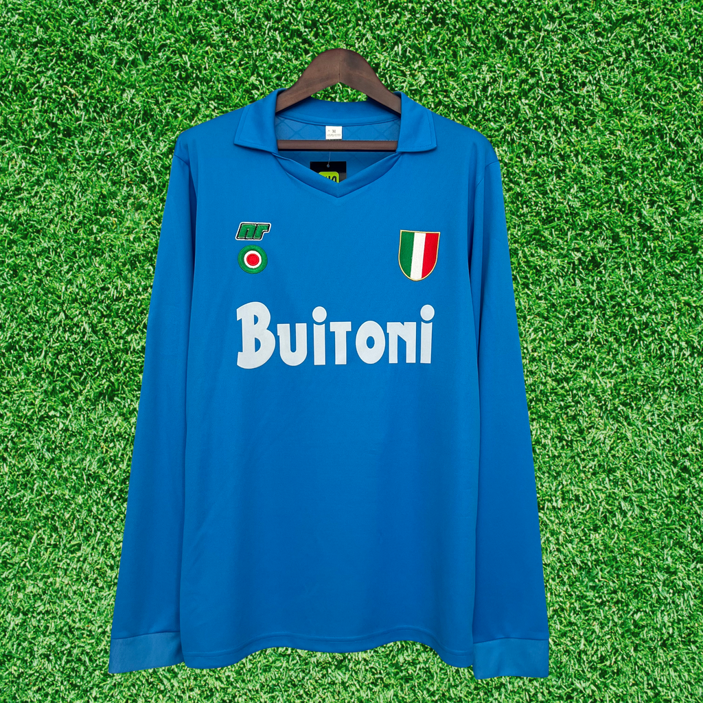 Camiseta de local del SSC Napoli 87/88 Retro Manga Larga 