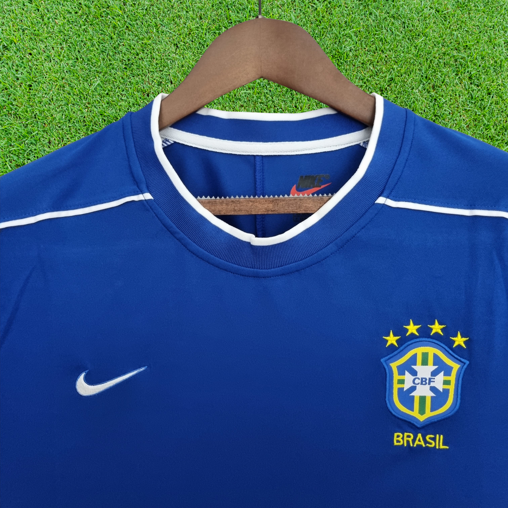 Camiseta retro de visitante de Brasil 1998 