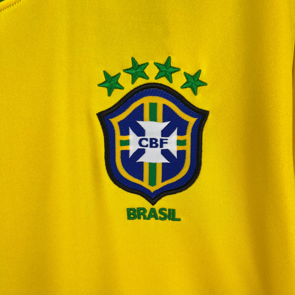 Camiseta de local de Brasil 1998 retro de manga larga 