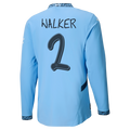 #2 Walker Manchester City Home Jersey 2024/2025 Long Sleeve