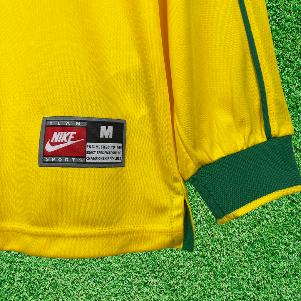 Camiseta de local de Brasil 1998 retro de manga larga 