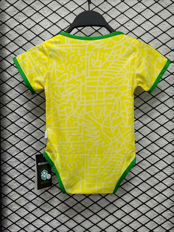 Body Baby Brazil Amarelo/Verde Brasil