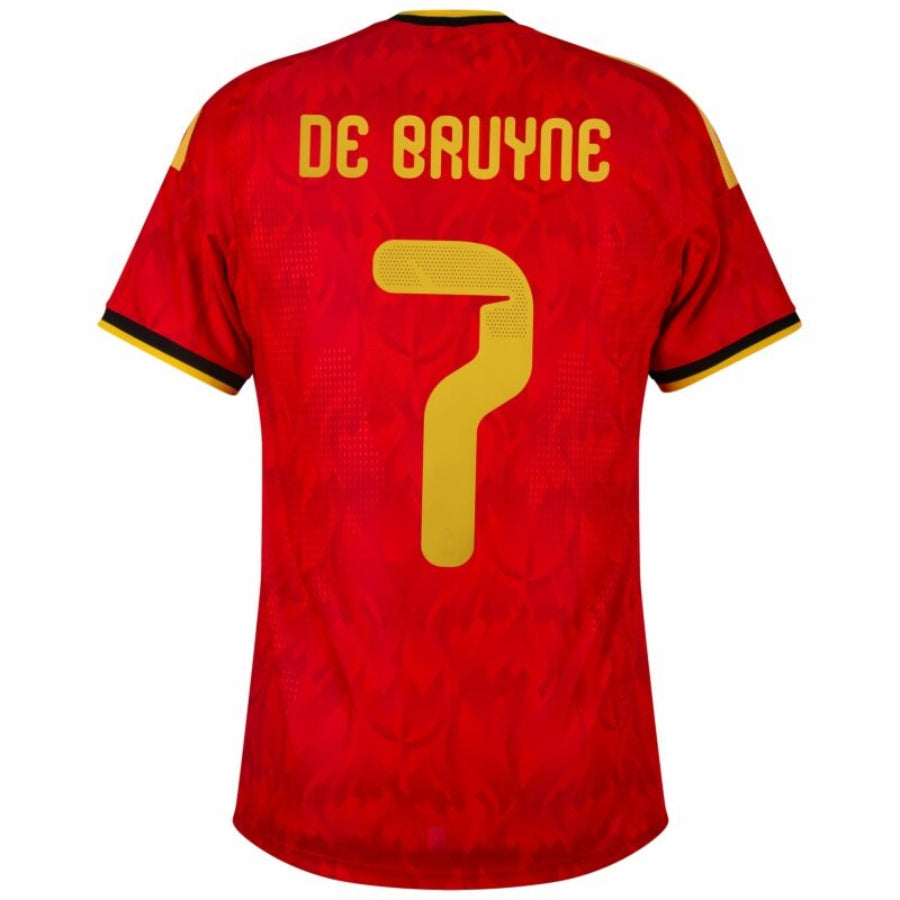 Camiseta de aficionado de Bélgica (local) con el número 7 de De Bruyne para la Copa Mundial 2026