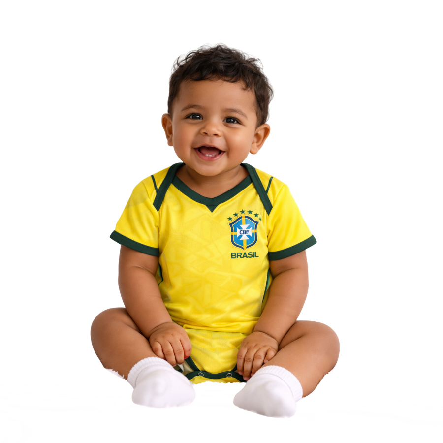 Body Baby Brazil Amarelo/Verde Brasil Word Cup 2026