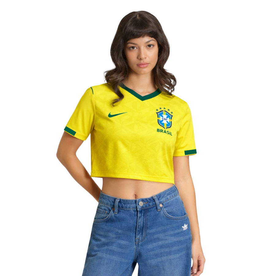 Cropped Brazil Women home 2025 - Fan Version  Brasil