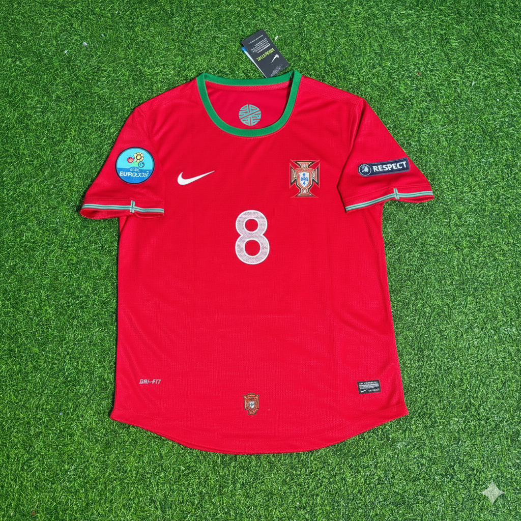 Joao Moutinho Portugal Euro 2012 Red Retro Football Jersey Kit