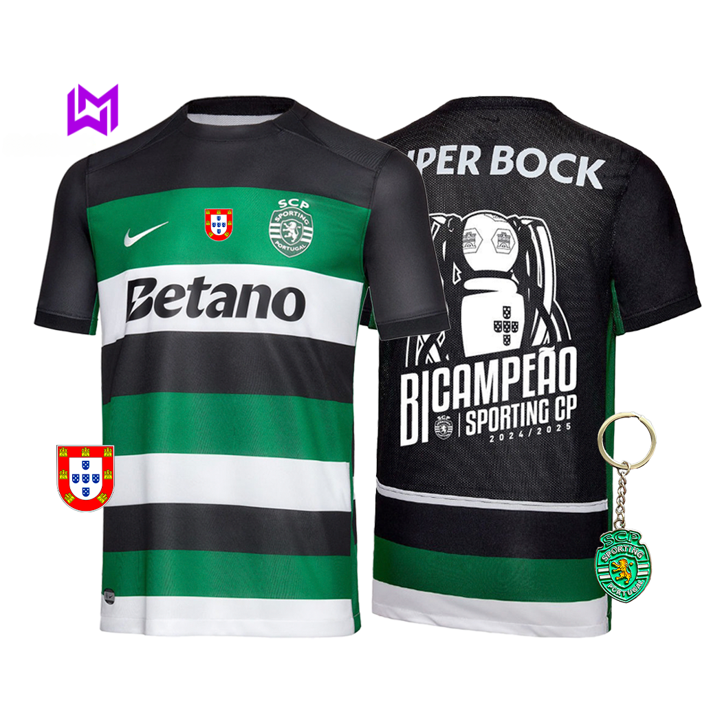 Camiseta de local del Sporting, bicampeón 2024/25 - ¡Modelo exclusivo! 🦁🏆 