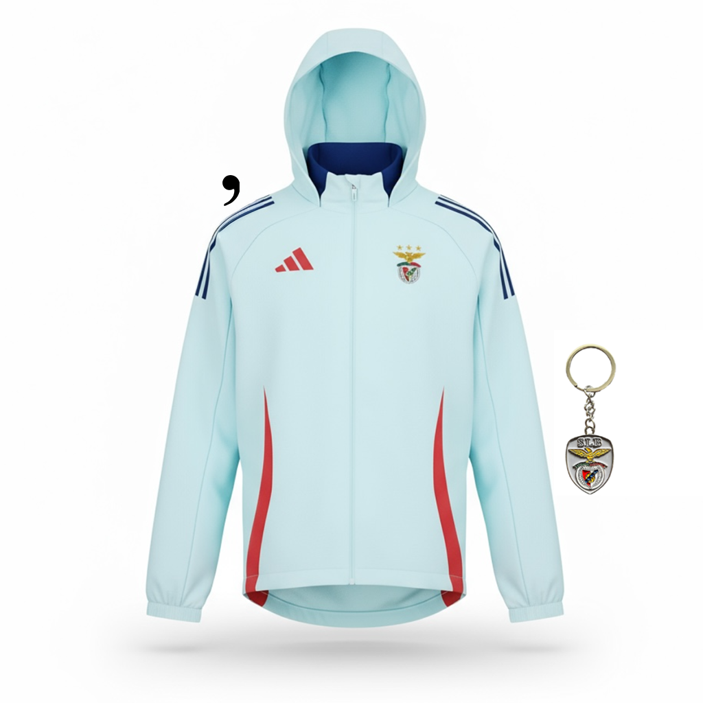 Chaqueta azul/roja 2025/26 con cremallera completa del Benfica