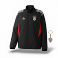 Chaqueta negra y roja 2025/26 con cremallera completa del Benfica