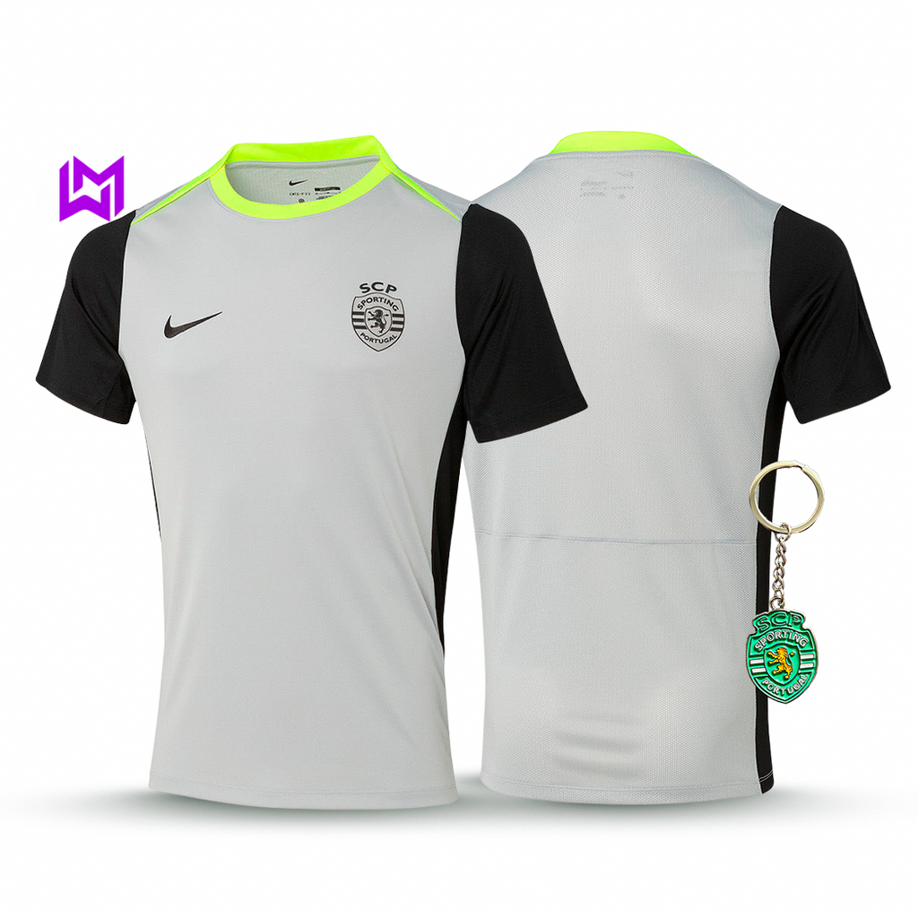 Camiseta de Entrenamiento Sporting, Gris, 2025/26 - ¡ÚLTIMAS UNIDADES! 🔥💚 