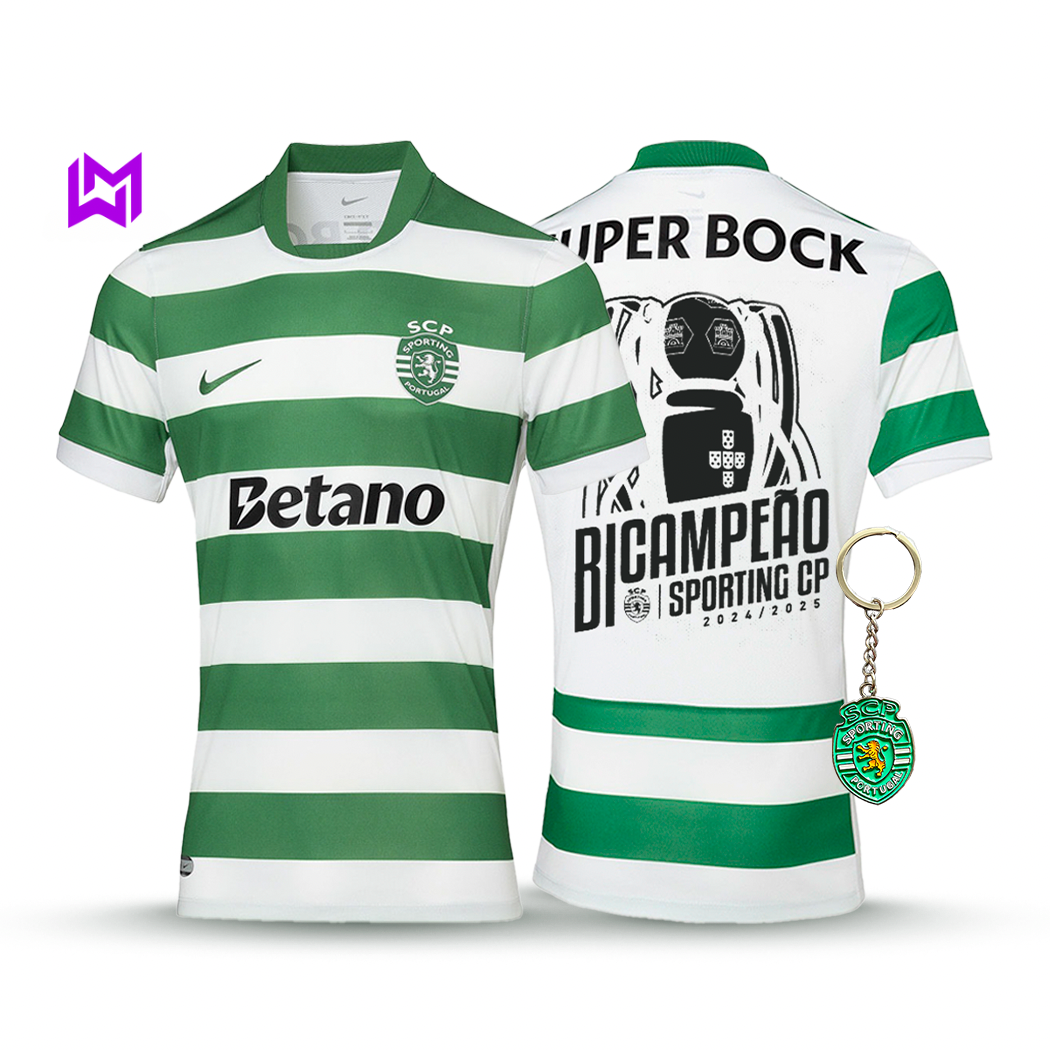 Camisola Sporting Principal BICAMPEÃO 2025/26 - LANÇAMENTO! 🦁🏆