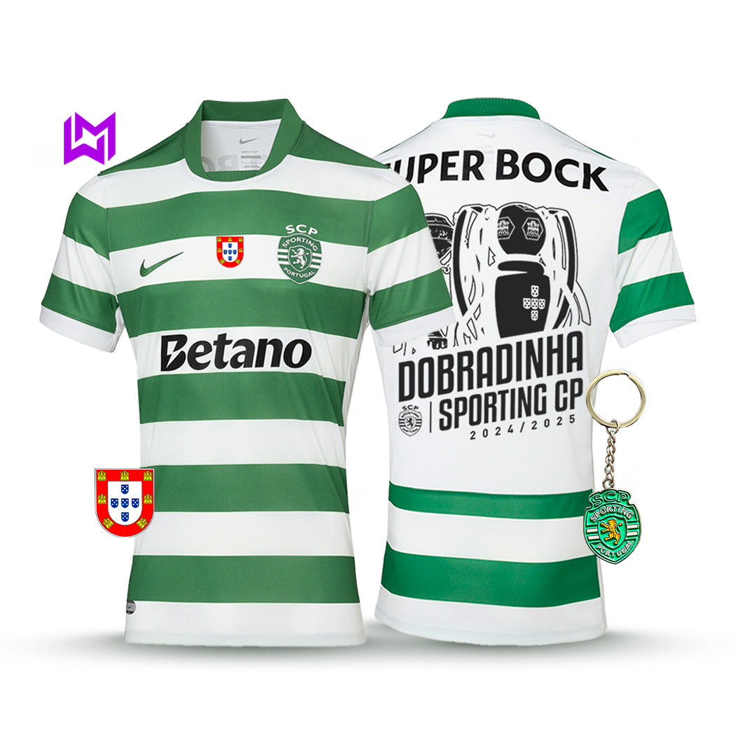 Camiseta de local del Sporting DOBLE 2025/26 - ¡NUEVO LANZAMIENTO! 🦁🏆🏆