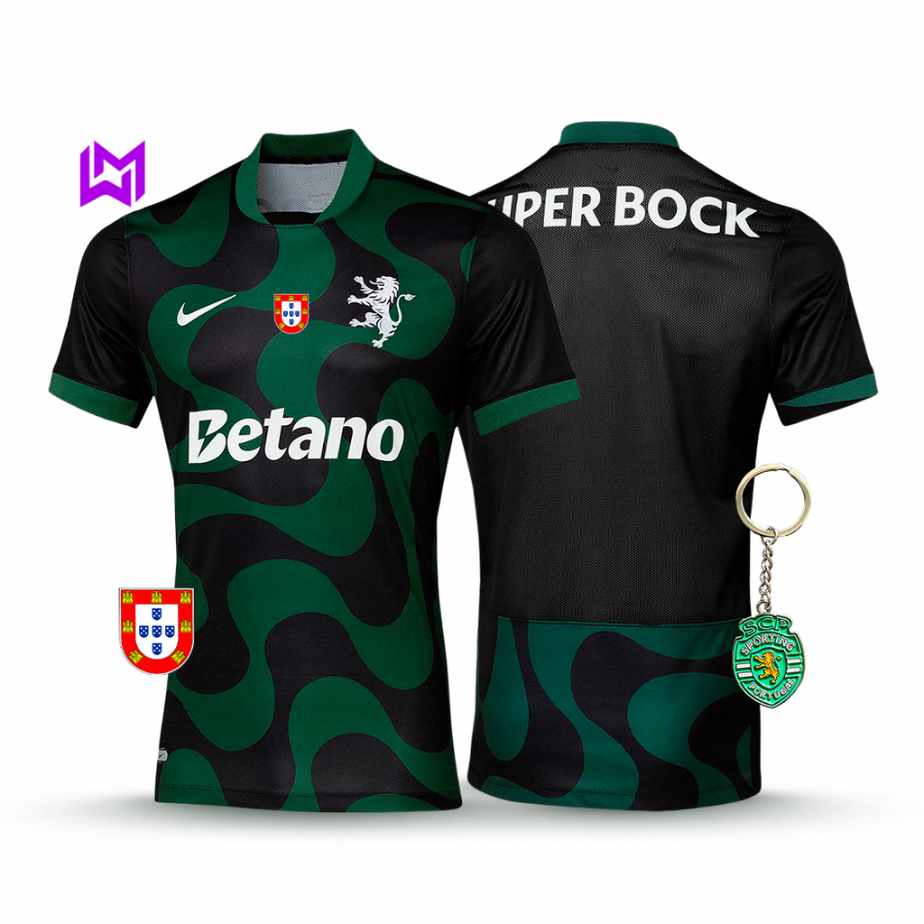 Camisola Sporting Alternativa Preta 2025/26 - LANÇAMENTO! 🔥💚