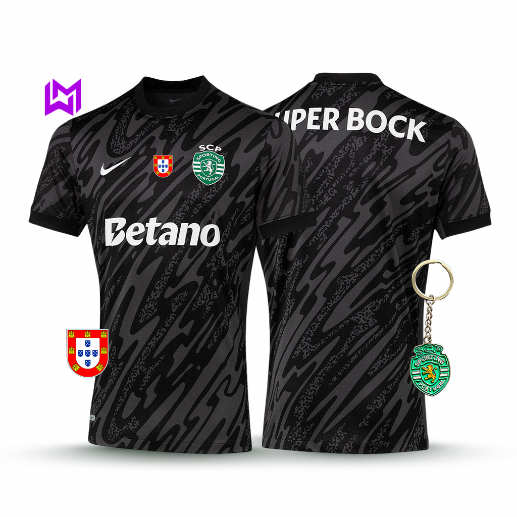 Camiseta de portero del Sporting, negra, 2025/26 - ¡ÚLTIMAS UNIDADES! 🔥💚 
