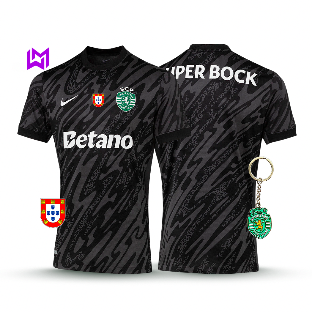 Camiseta de portero del Sporting, negra, 2025/26 - ¡ÚLTIMAS UNIDADES! 🔥💚 