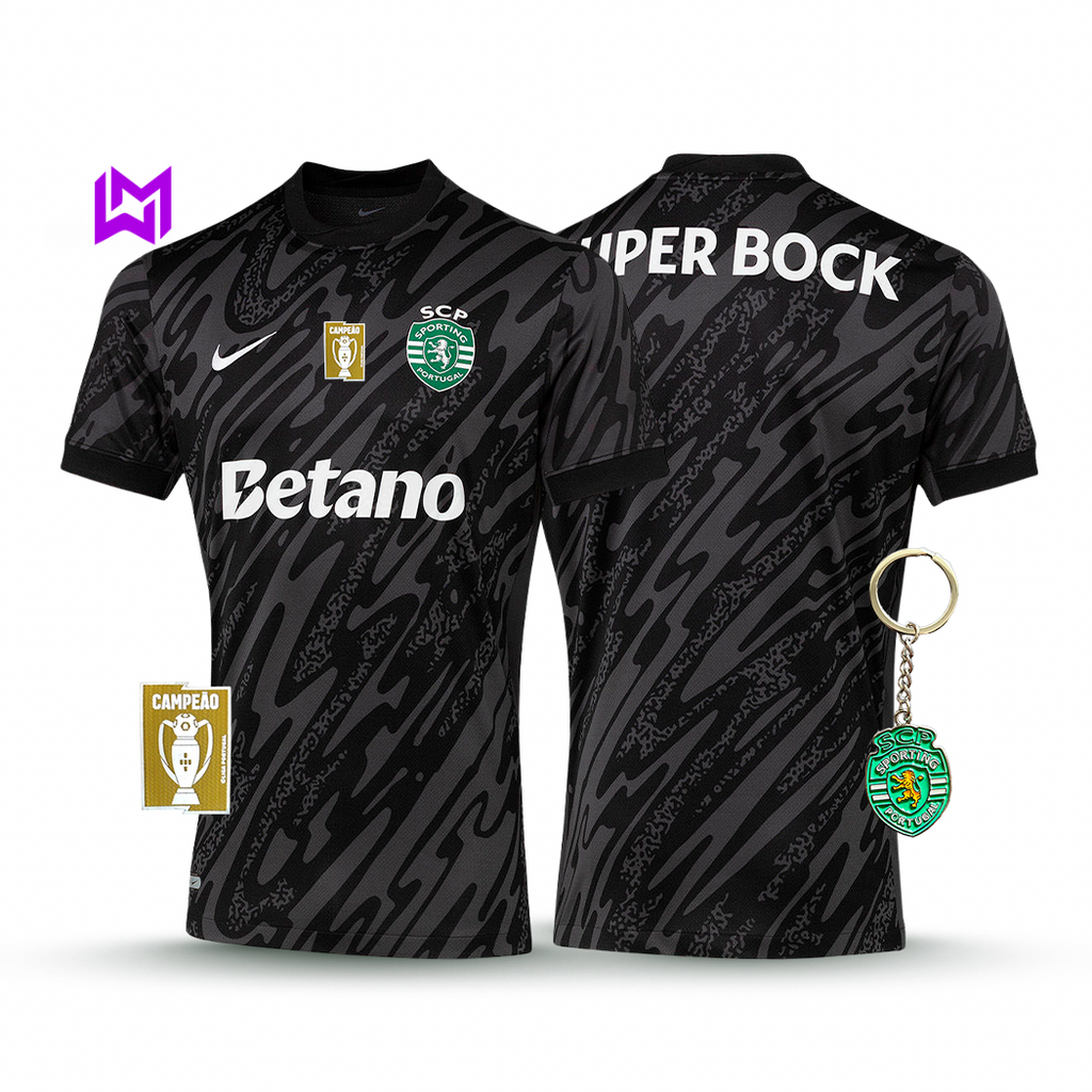 Camiseta de portero del Sporting, negra, 2025/26 - ¡ÚLTIMAS UNIDADES! 🔥💚 