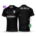 Camisola Sporting Away Preta 2025/26 - LANÇAMENTO! 🔥💚