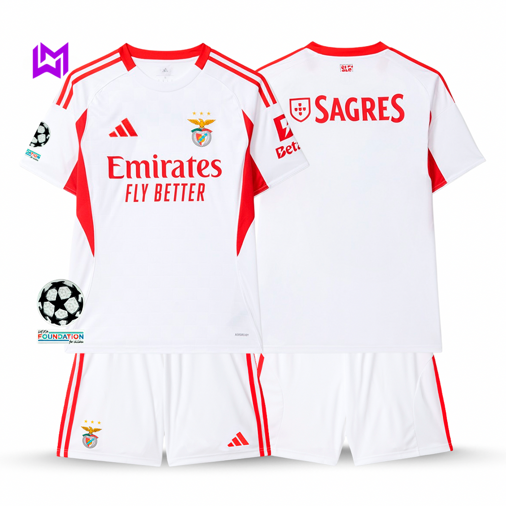 Conjunto Benfica Alternative Blanco para niño 2025/26 - ¡ÚLTIMAS UNIDADES! 🔥🦅 