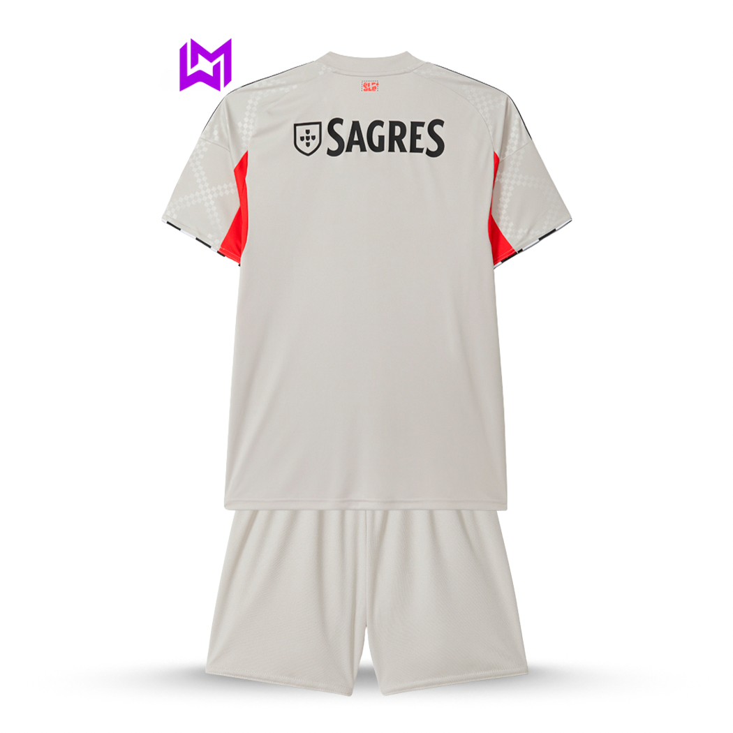 Conjunto Infantil Benfica Alternativa Bege 2025/26 - ÚLTIMAS UNIDADES