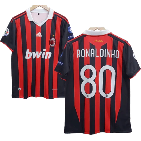 AC Milan Ronaldinho Embroidery Retrô Jersey