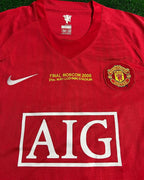 Cristiano Ronaldo CR7 Manchester United Champions League Final Moscow 2008 Retro Red Football Shirt