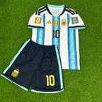 Lionel Messi #10 Argentina 2026 World Cup Home Kids Patch Football Jersey