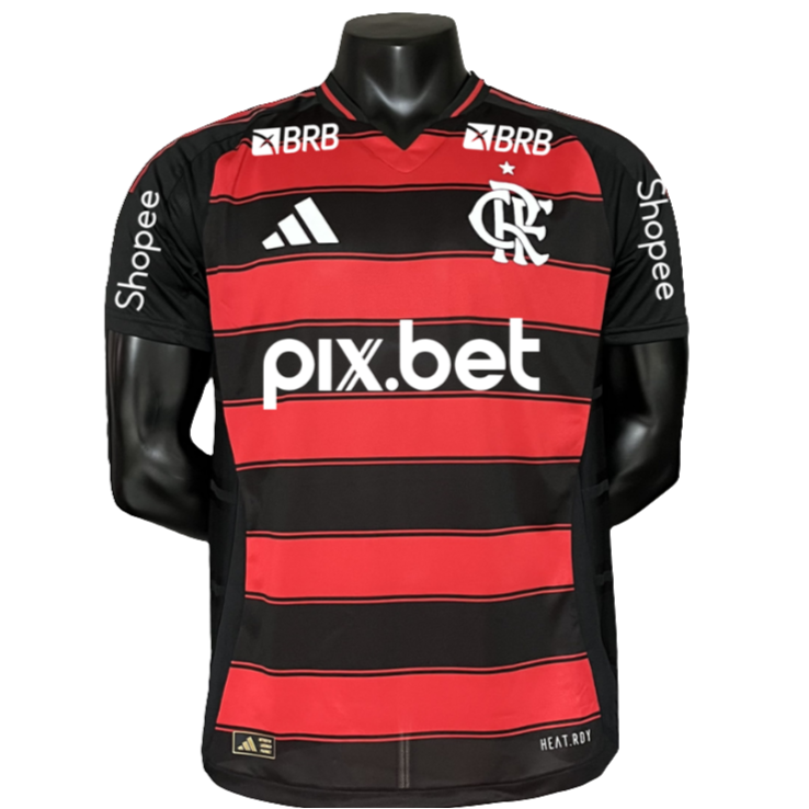Camiseta local del Flamengo 25/26 - Todos los patrocinadores - Versión para jugador