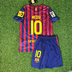 Lionel Messi Barcelona 11/12 Home Kids Kit – Kit Jersey for Children – | KinderTrikot | Maillot Enfant Soccer Shirt
