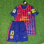 Lionel Messi Barcelona 11/12 Home Kids Kit – Kit Jersey for Children – | KinderTrikot | Maillot Enfant Soccer Shirt