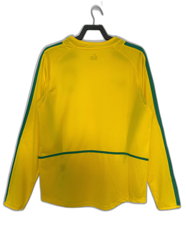 Camiseta de local de Brasil 2002 I - Versión retro de manga larga 