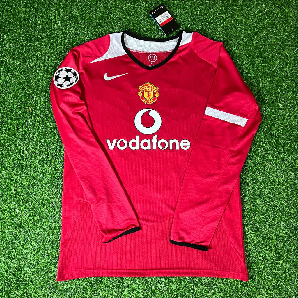 Cristiano Ronaldo Manchester United 2005 Champions League Patch Retro Kit Jersey Trikot Maillot Soccer Shirt
