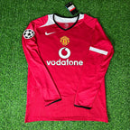 Cristiano Ronaldo Manchester United 2005 Champions League Patch Retro Kit Jersey Trikot Maillot Soccer Shirt