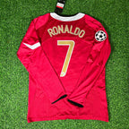 Cristiano Ronaldo Manchester United 2005 Champions League Patch Retro Kit Jersey Trikot Maillot Soccer Shirt