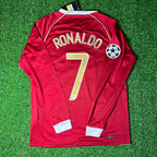 Cristiano Ronaldo #7 Manchester United 2006 2007 Red Golden Jersey Trikot