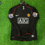 Cristiano Ronaldo 2007-2008 Manchester United Black Retro Jersey Trikot Camiseta Maillot