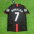 Cristiano Ronaldo Manchester United 2007–2008 Black Retro Football Jersey Kit