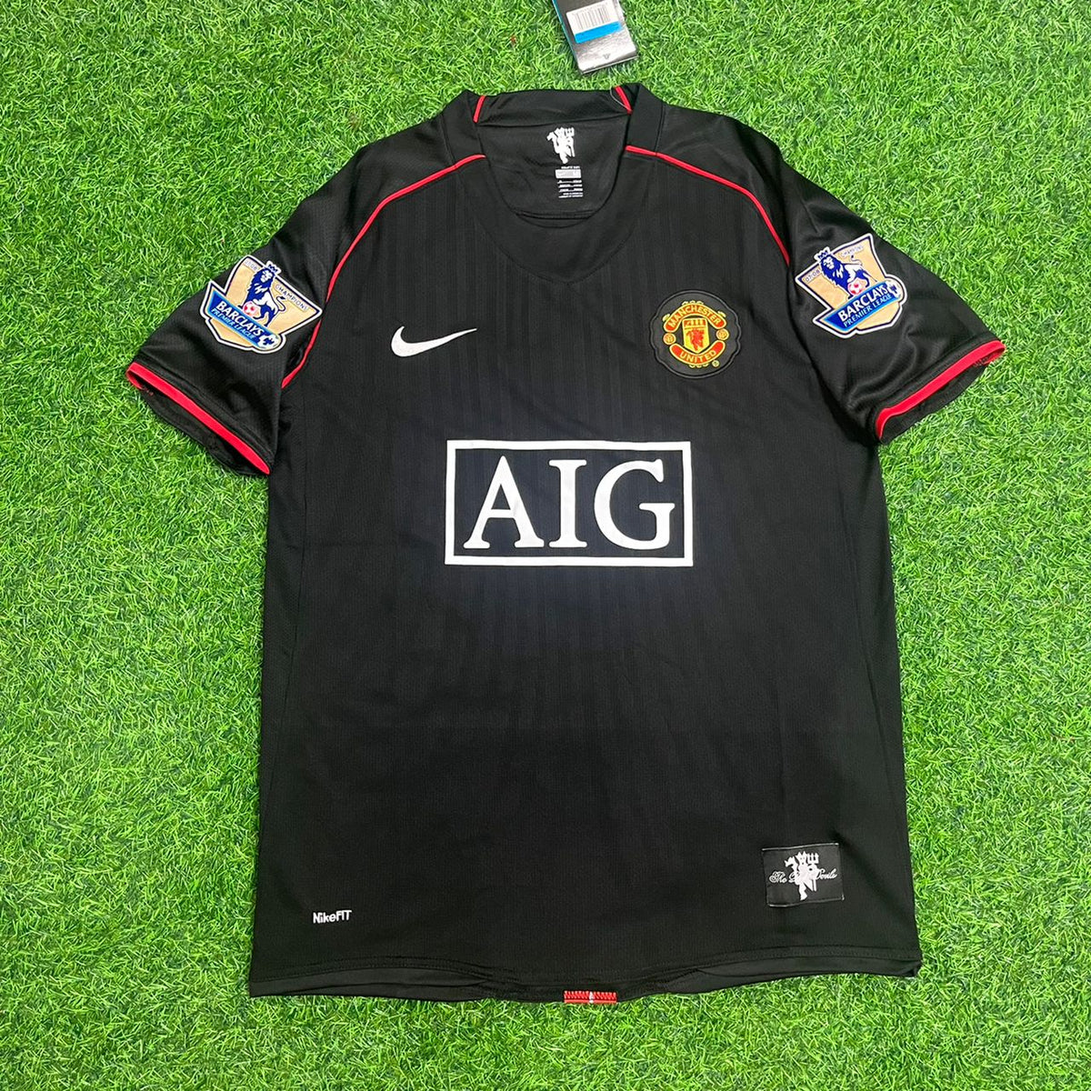 Cristiano Ronaldo Manchester United 2007–2008 Black Retro Football Jersey Kit