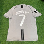 Cristiano Ronaldo Manchester United 2007 2008 Grey Retro Jersey Trikot Maillot Soccer Shirt