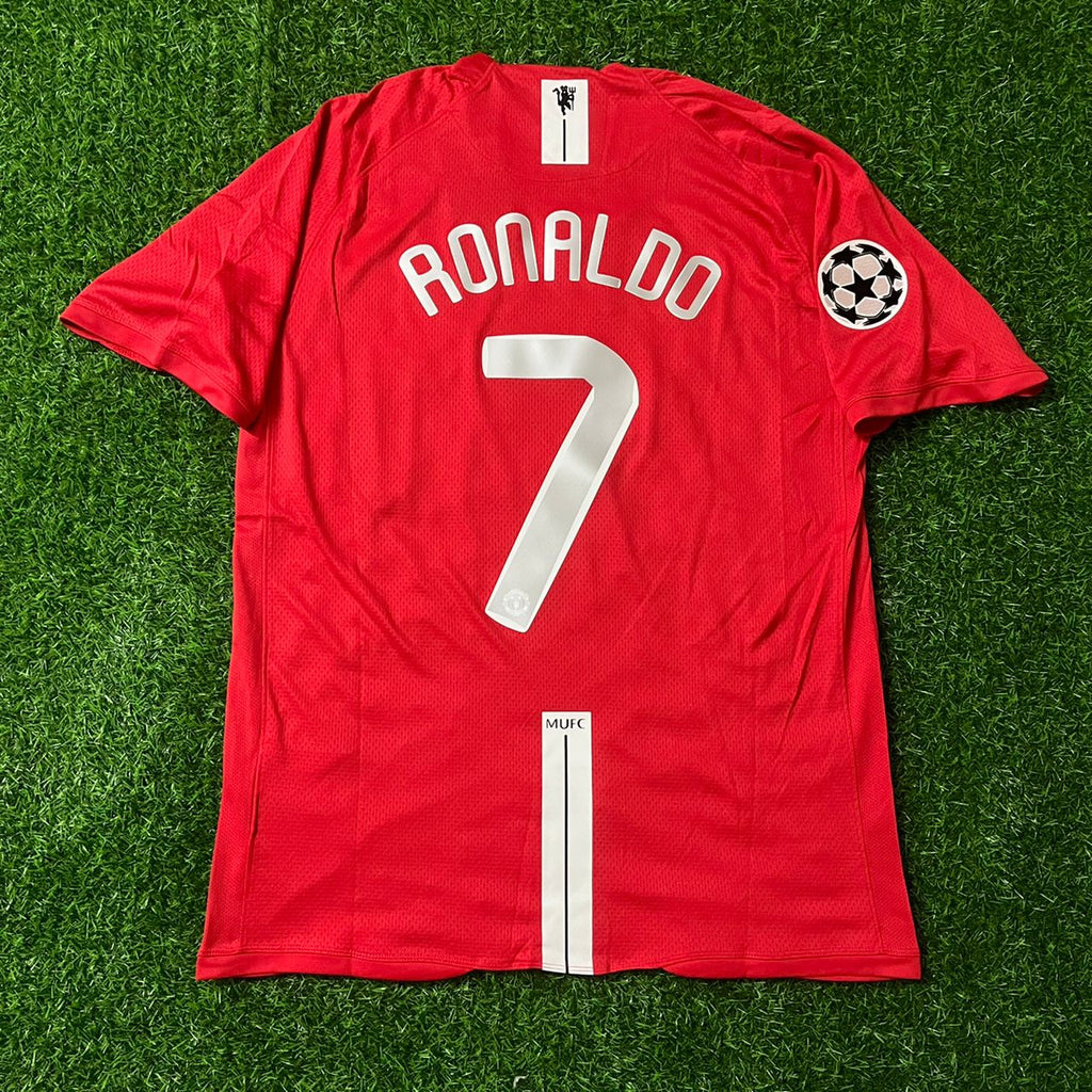 Cristiano Ronaldo CR7 Manchester United Champions League Final Moscow 2008 Retro Red Football Shirt