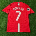Cristiano Ronaldo CR7 Manchester United Champions League Final Moscow 2008 Retro Red Football Shirt