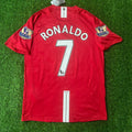 Cristiano Ronaldo CR7 Manchester United 2007 2008 EPL Retro Red Jersey Trikot