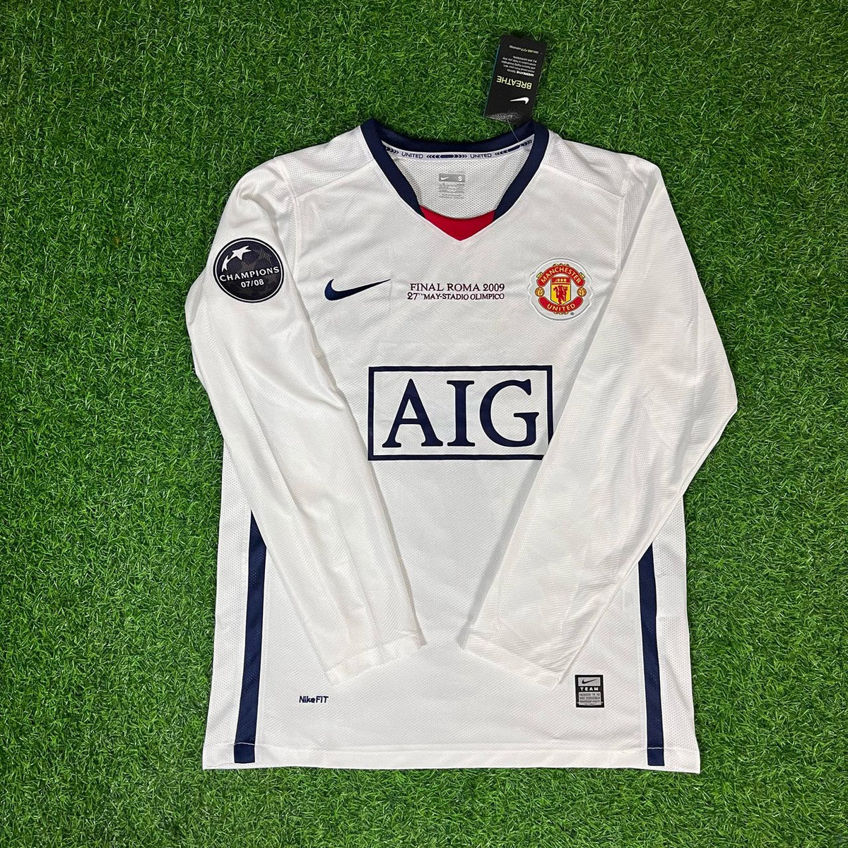 Cristiano Ronaldo Manchester United 2009 Champions Leage Final Rome Retro Long Sleeve Jersey Trikot