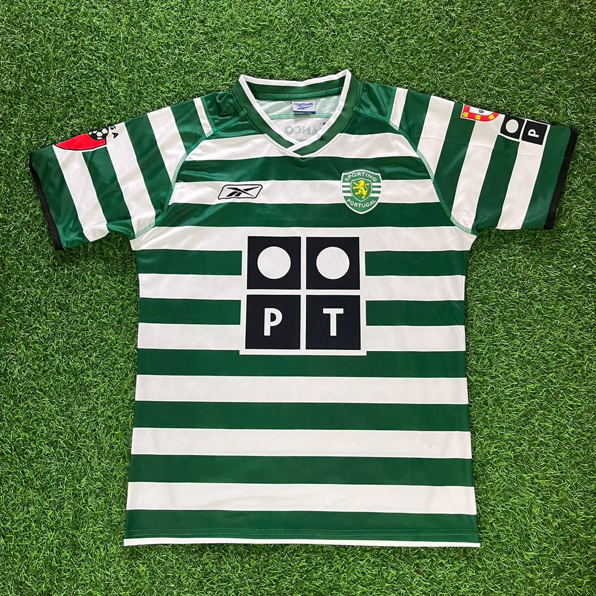 Cristiano Ronaldo 28 – Sporting CP Lisbon 2001–2003 Retro Kit Jersey – | Trikot | Maillot Soccer Shirt