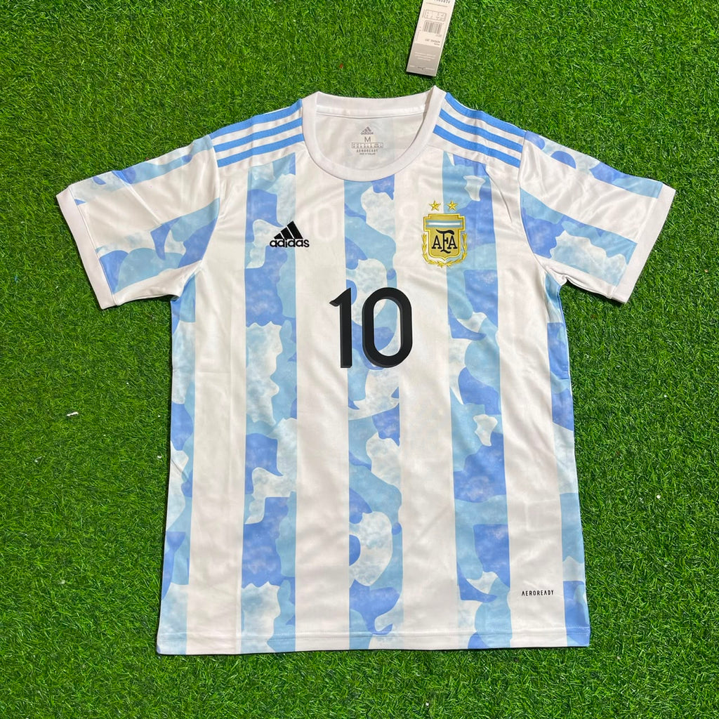 Lionel Messi 10 - Argentina Retro Kit Jersey Trikot Maillot Soccer Shirt